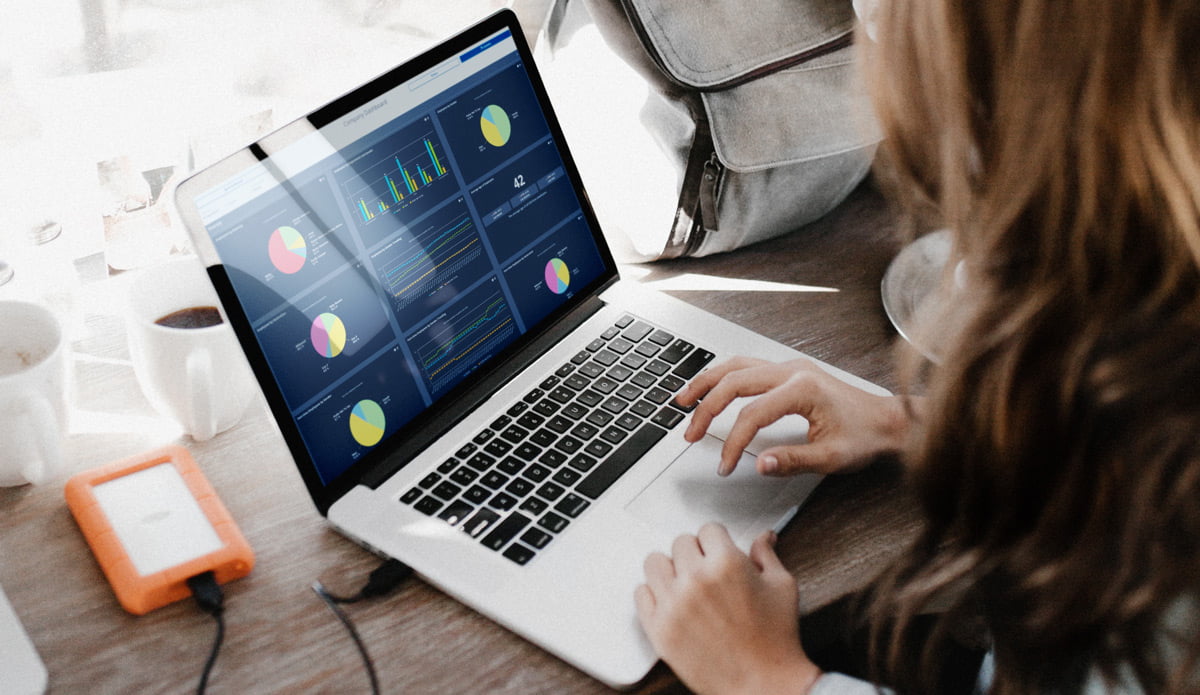 HR professional using the Employee Cycle HR dashboard at a table