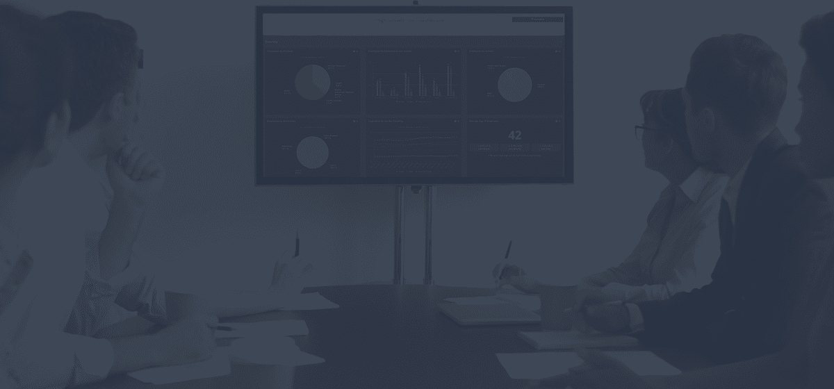 Collaborate around your HR metrics - team in conference room analyzing HR dashboard - featured image
