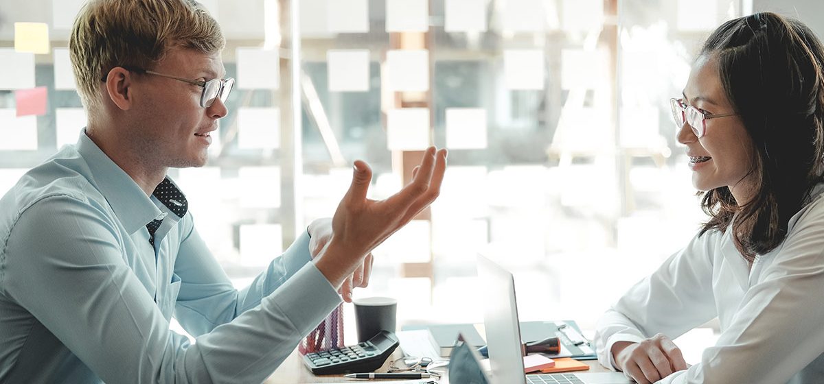 Business people during performance review in the office