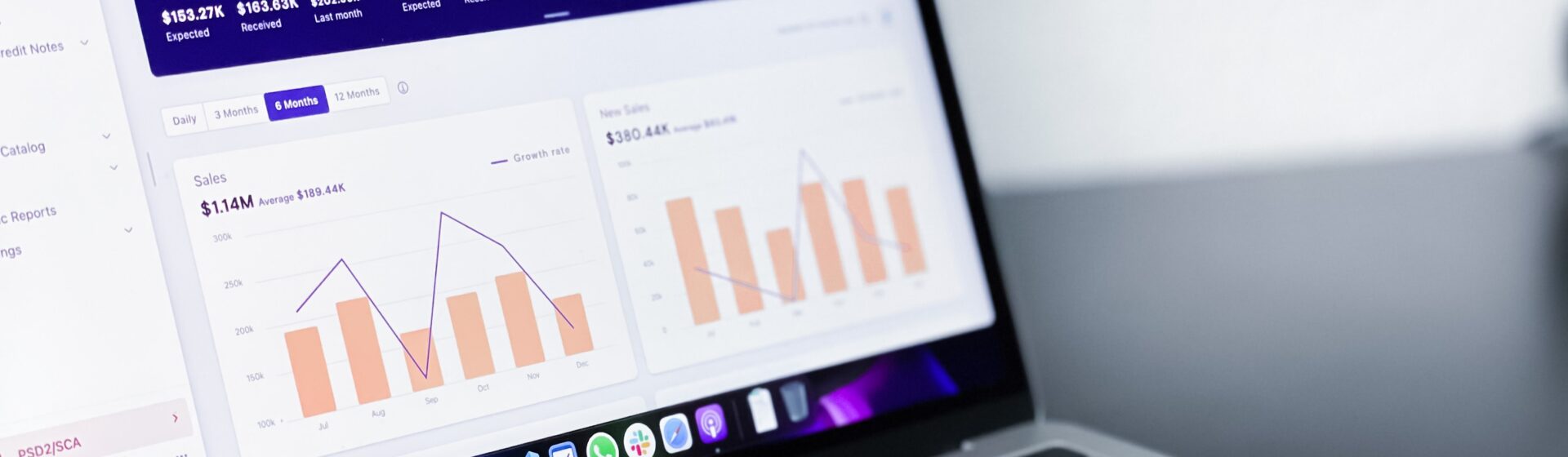 Laptop with graphs