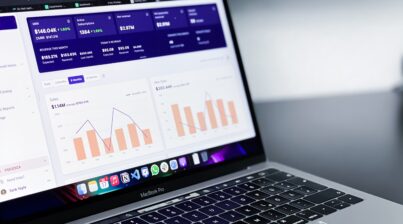 Laptop with graphs